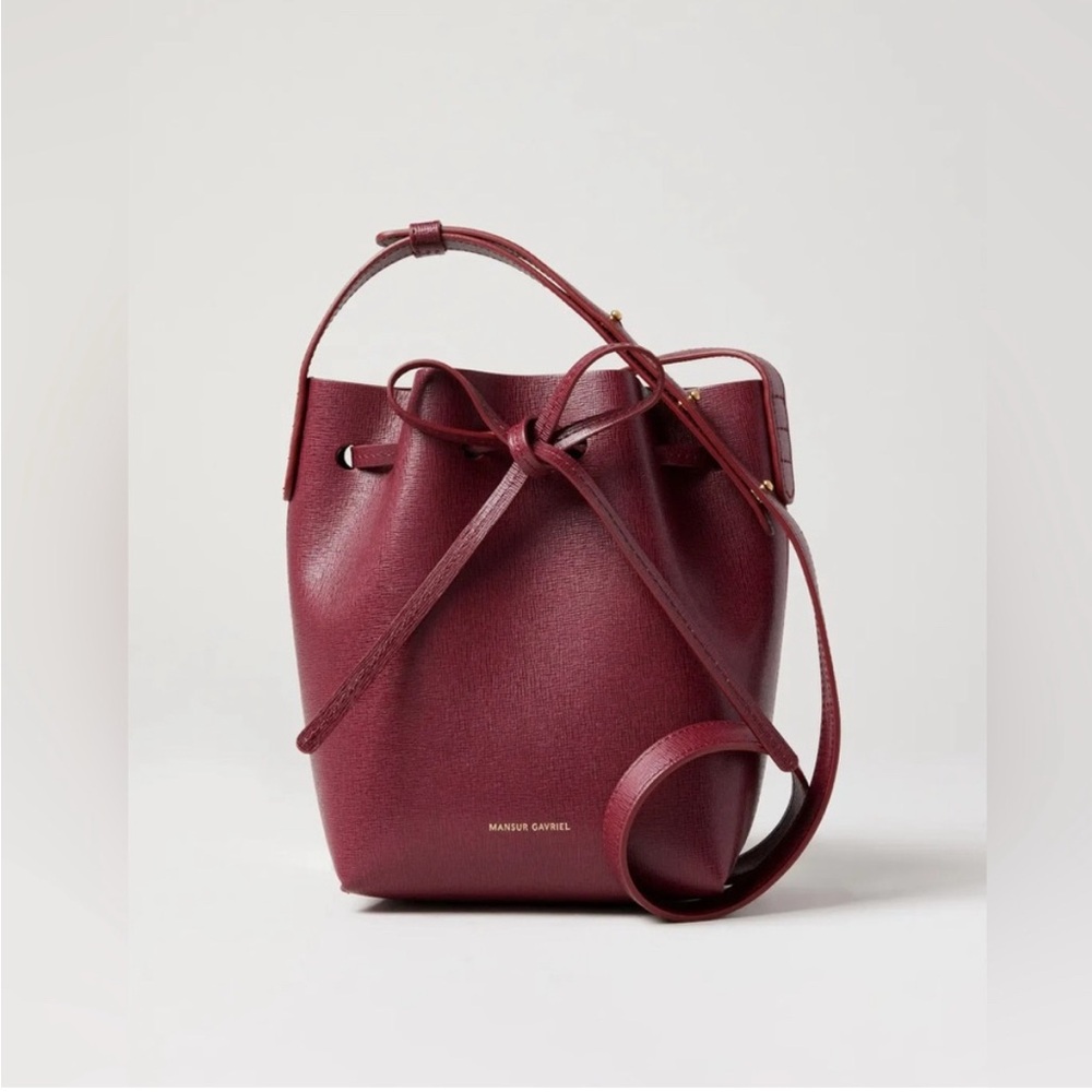 Mansur Gavriel Deep Red Leather Crossbody Bag